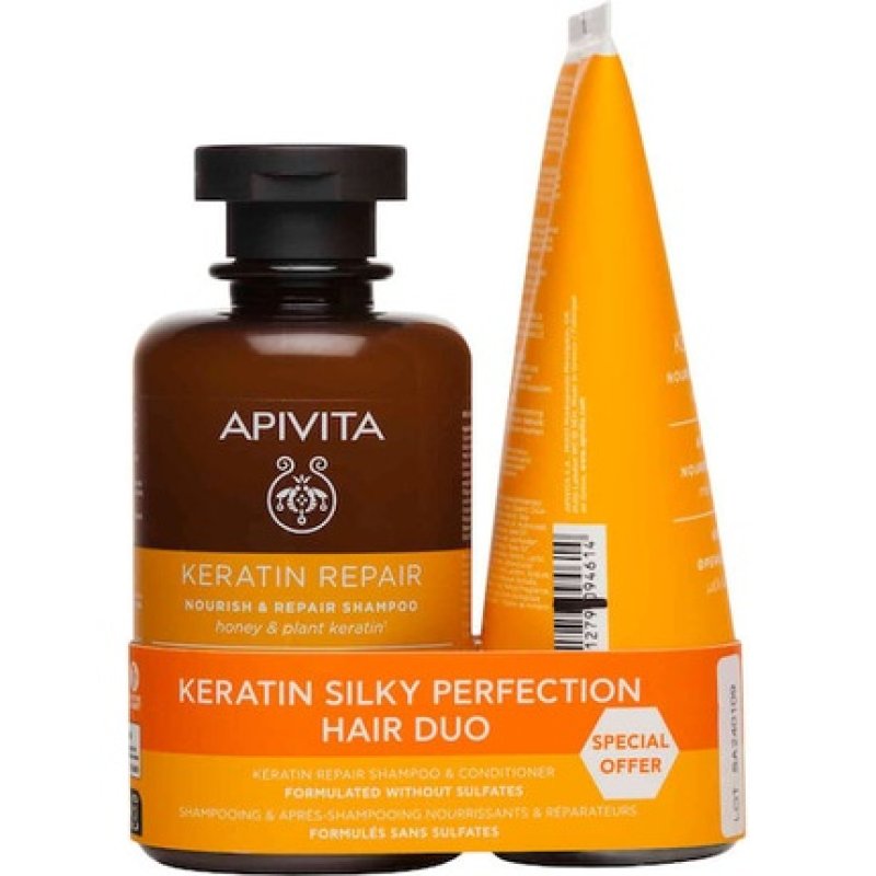 Apivita Promo Shampoo And Hair Cream Set 250ml Shampoo And 150ml Hair Cream For Shine And Revitalization