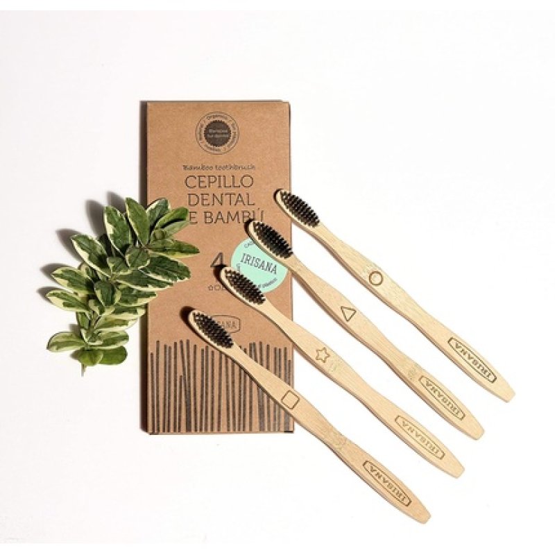 Irisana Bamboo and Activated Charcoal Toothbrush 4 Pack 600g