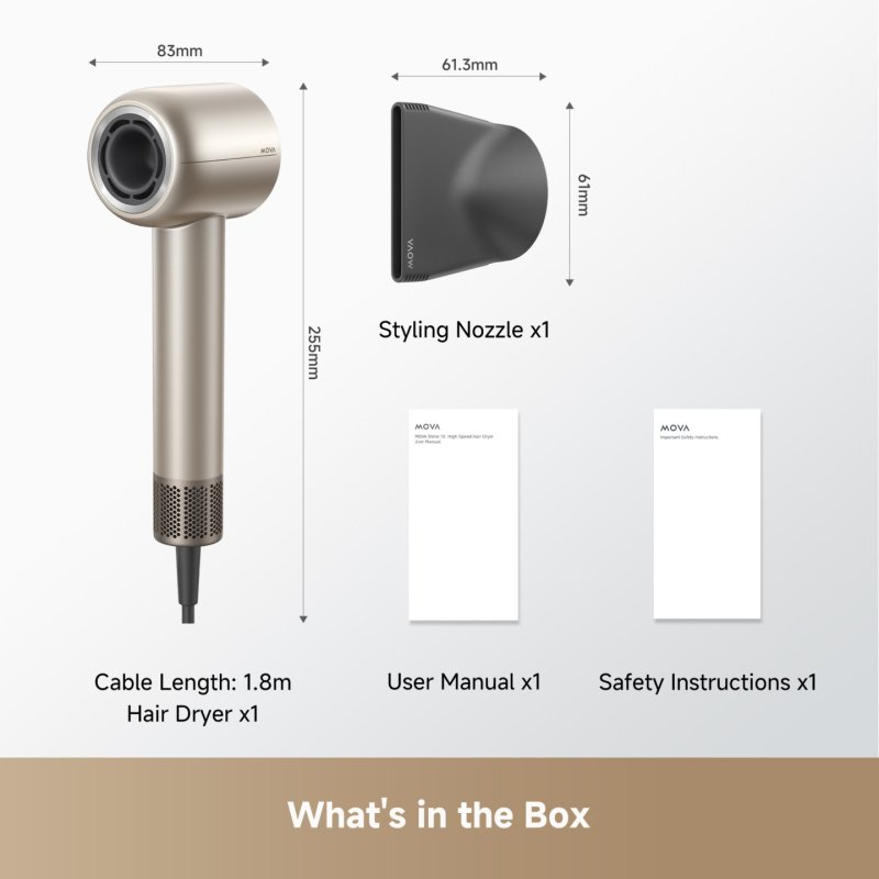 MOVA AMSH10-Gold Shine 10 Hair Dryer Gold