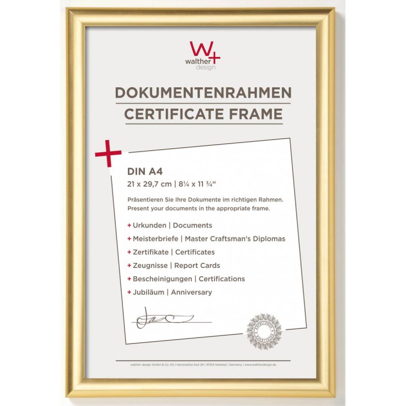 Walther Trendstyle 21x29,7 Kunststoff gold DIN A4 KP130G