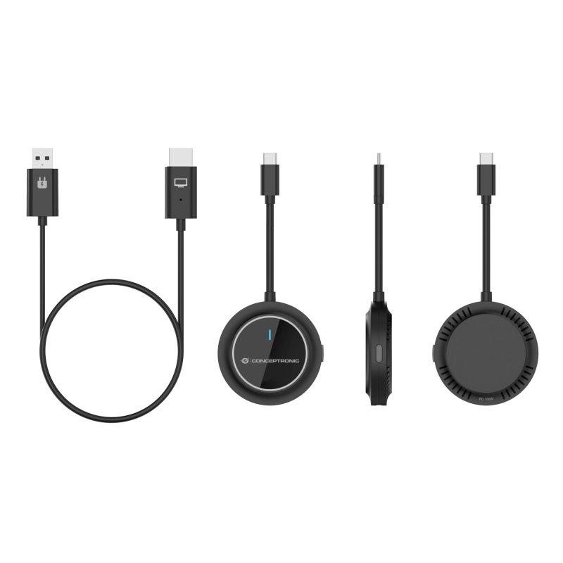 Conceptronic ATHERIC01B Wireless USB-C to HDMI Display Kit 1080P