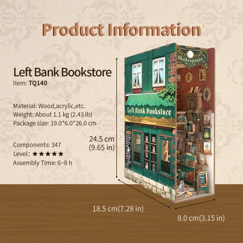 BOOK NOOK KIT - DIY- Librairie de la rive gauche - 347pcs LED Light