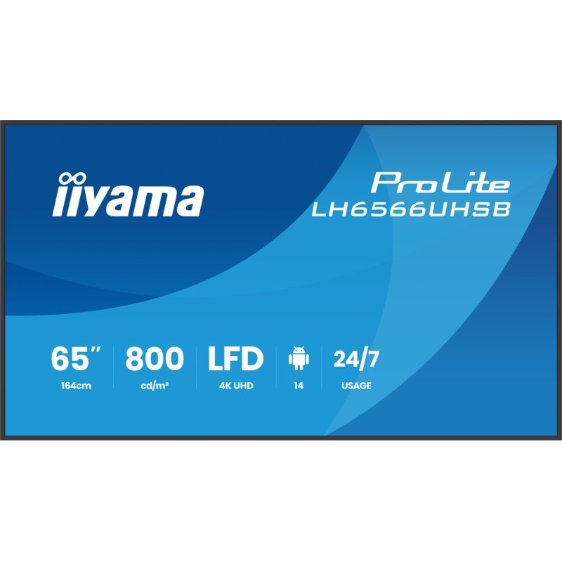 iiyama LH6566UHSB-B1AG Signage Display Digital signage flat panel 165.1 cm (65") LCD Wi-Fi 800 cd/m² 4K Ultra HD Black