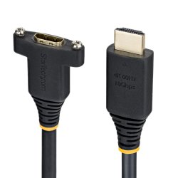 StarTech.com 1m (3ft) Panel Mount HDMI Cable, High Speed HDMI Panel Mount Extension Cable, 4K 60Hz/1440p 144Hz, HDMI