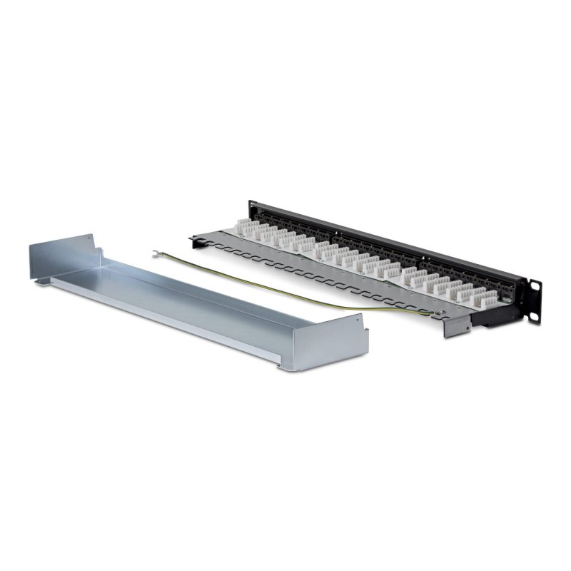 24 PORT 1U SHIELDED PATCH PANEL 110 PUNCH DOWN/CAT6A STP