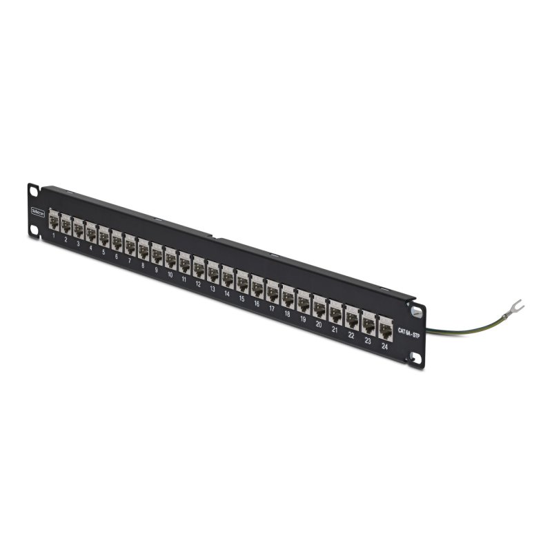 1U FEED THROUGH PATCH PANEL 24 PORT WITH RJ45 INLINE COUPLERS