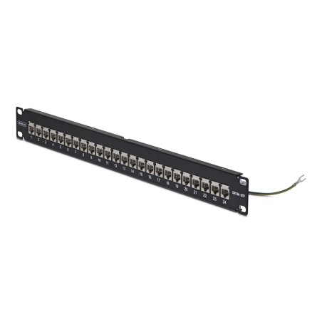 1U FEED THROUGH PATCH PANEL 24 PORT WITH RJ45 INLINE COUPLERS