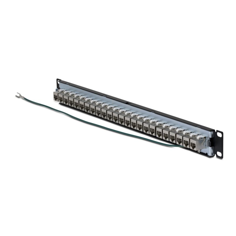 1U FEED THROUGH PATCH PANEL 24 PORT WITH RJ45 INLINE COUPLERS