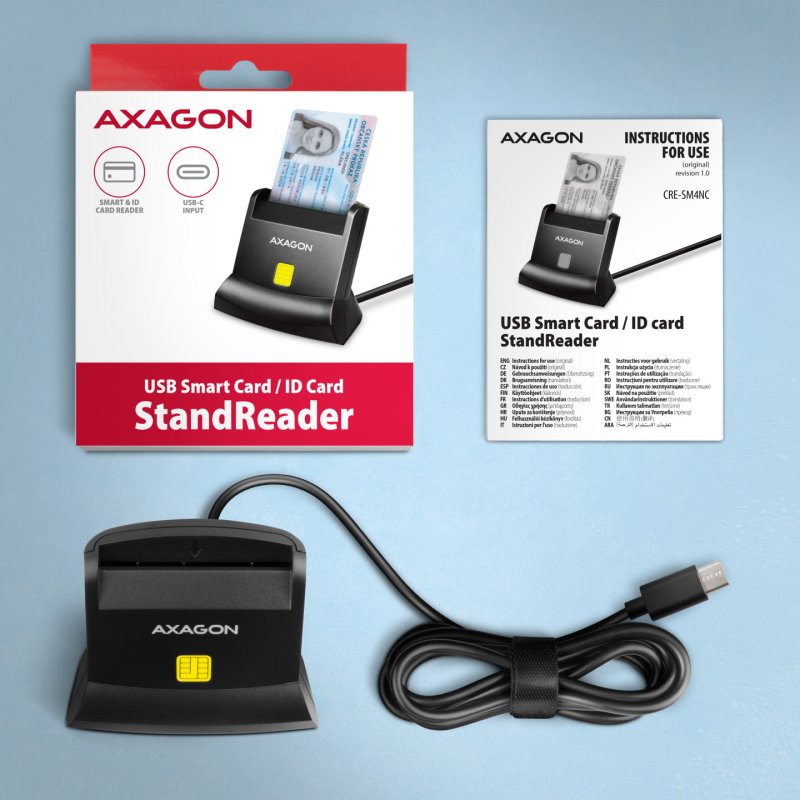AXAGON CRE-SM4NC USB Smart Card Reader - USB-C