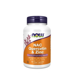 NOW Foods NAC Quercetin & Zinc Vegetarian Capsules 90 Count - Immune and Respiratory Support