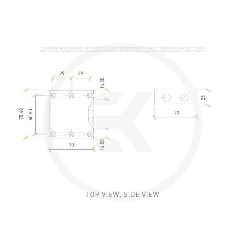 EK Water Blocks compatible EK-Scalar Dual 3-Slot - Acryl