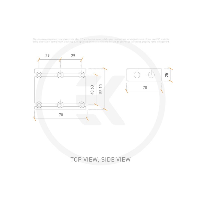 EK Water Blocks compatible EK-Scalar Dual 2-Slot - Acetal