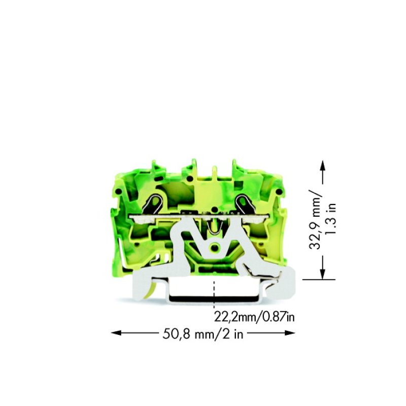 Wago 2001-1207 terminal block Green, Yellow