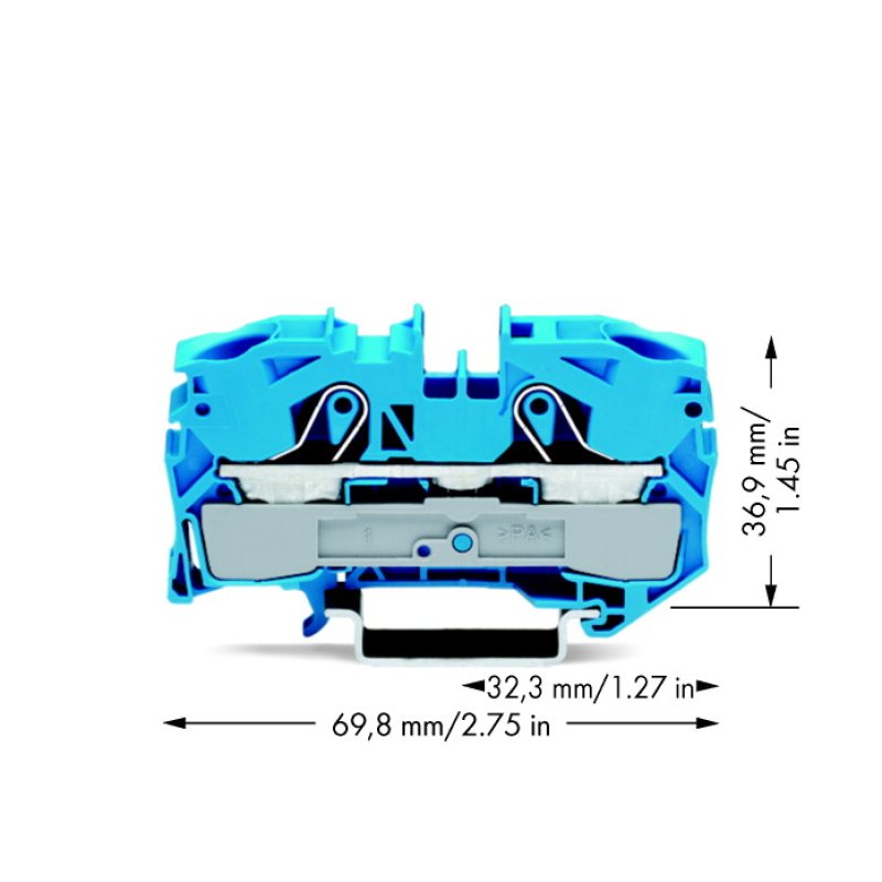 Wago 2016-1204 terminal block Blue
