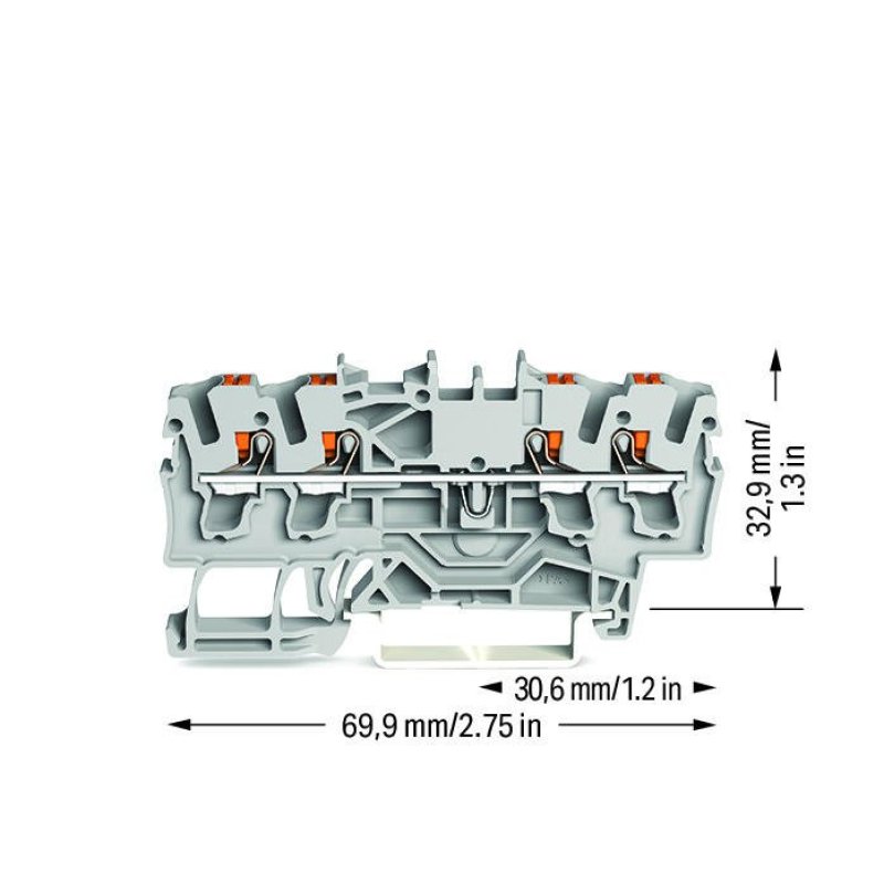 Wago 2202-1401 terminal block 4 Grey