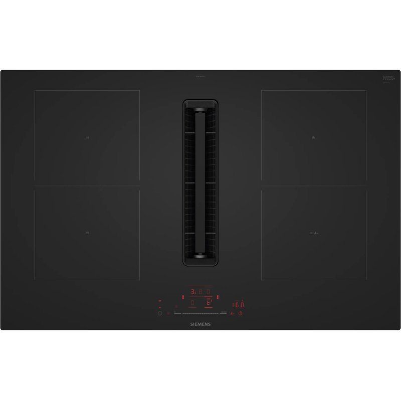 Siemens iQ500 ED81AHQ26E plaque Noir Intégré 80 cm Plaque avec zone à induction 4 zone(s) Hotte intégrée