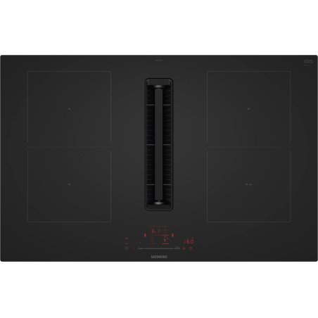 Siemens iQ500 ED81AHQ26E plaque Noir Intégré 80 cm Plaque avec zone à induction 4 zone(s) Hotte intégrée