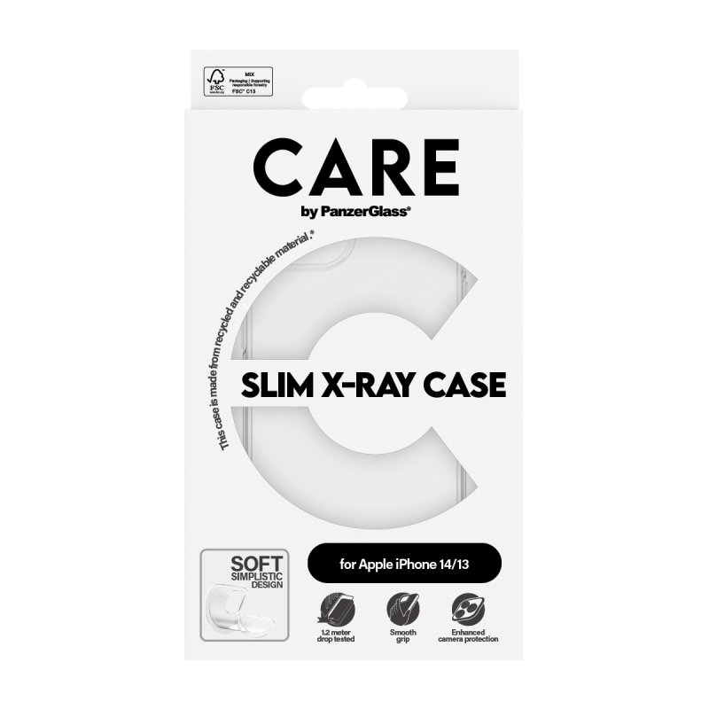 PanzerGlass CARE™ by X-Ray Case iPhone 14 | 13 coque de protection pour téléphones portables Housse Transparent