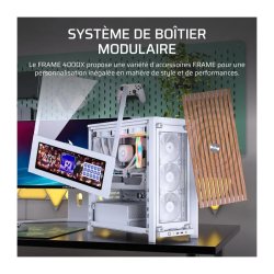 Corsair FRAME 4000X RS PC-Gehäuse, Midi-Tower, E-ATX - 4x RS120-Lüfter, weiß
