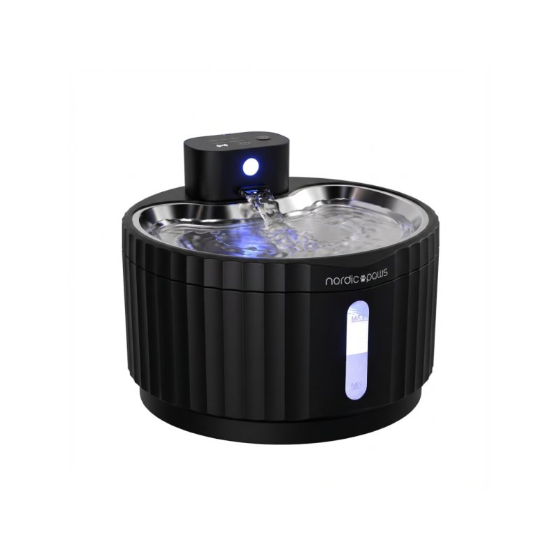 Nordic paws - Drinking fountain Glacia - 2,8L wireless with sensor - Black