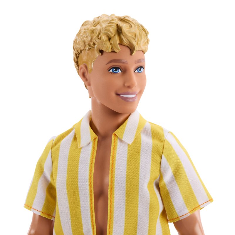 Barbie Fashionistas Style Ken Doll 252 in Orange and Yellow Polka-Dot Shorts, Yellow and White Striped Shirt, Blond