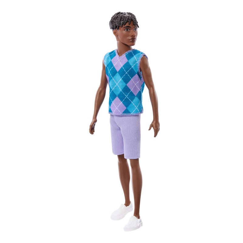 Barbie Fashionistas – Poupée Short et Haut à Motif Losanges