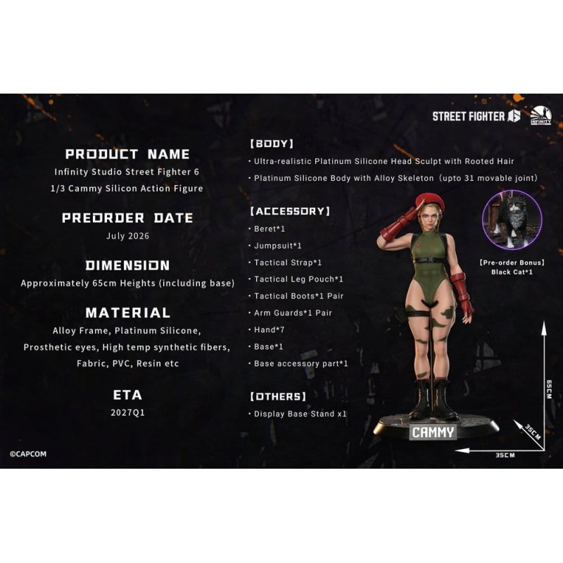 Street Fighter 6 Silicone Action Figure 1/3 Cammy 65 cm