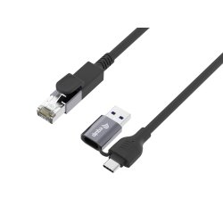 Equip 2 in 1 USB-C A to RJ45 Gigabit Ethernet Cable, 3.0m
