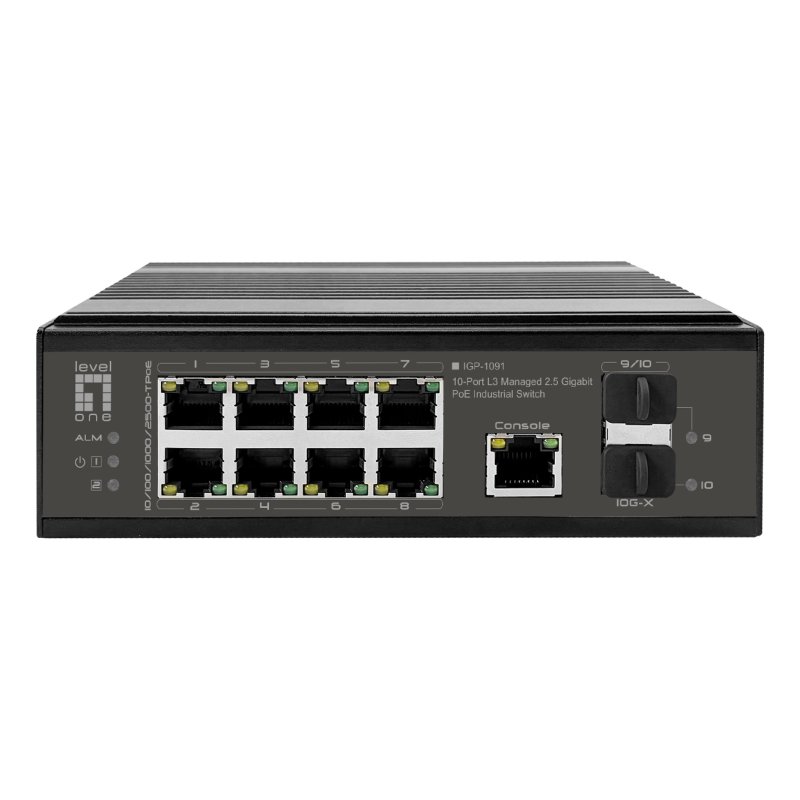 Industr.PoE Switch 8x2.5G PoE/2x1G/10G SFP Uplinks