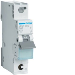 Hager MBS106 circuit breaker Type B 1 1 module(s)