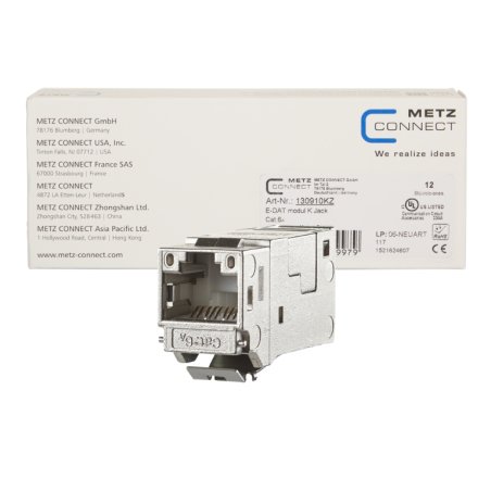 METZ CONNECT 130910KZ connecteur de fils RJ45 Argent