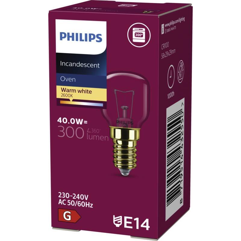 PHI App 40W E14 230-240V T29 OV Backofenlampe Birnform