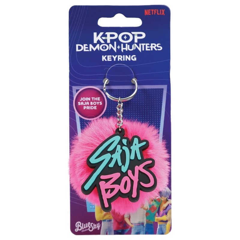 KPop Demon Hunters Pom Pom Keychain Saja Boys