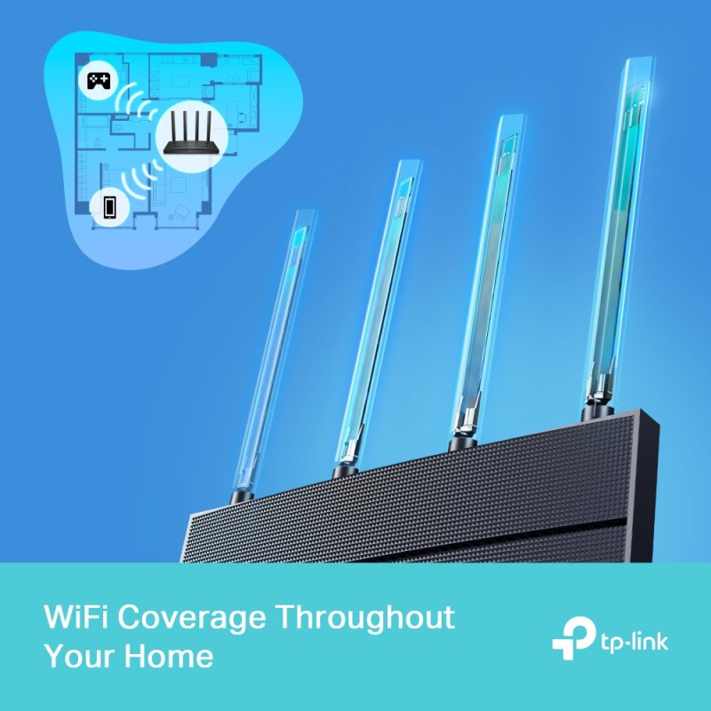 TP-Link Archer AX18 wireless router Gigabit Ethernet Dual-band (2.4 GHz / 5 GHz) Black
