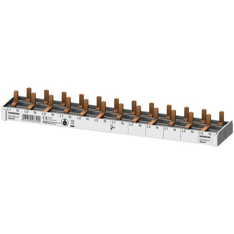 Siemens Pin Busbar 10mm2, 3p/N 12xComp 12MW