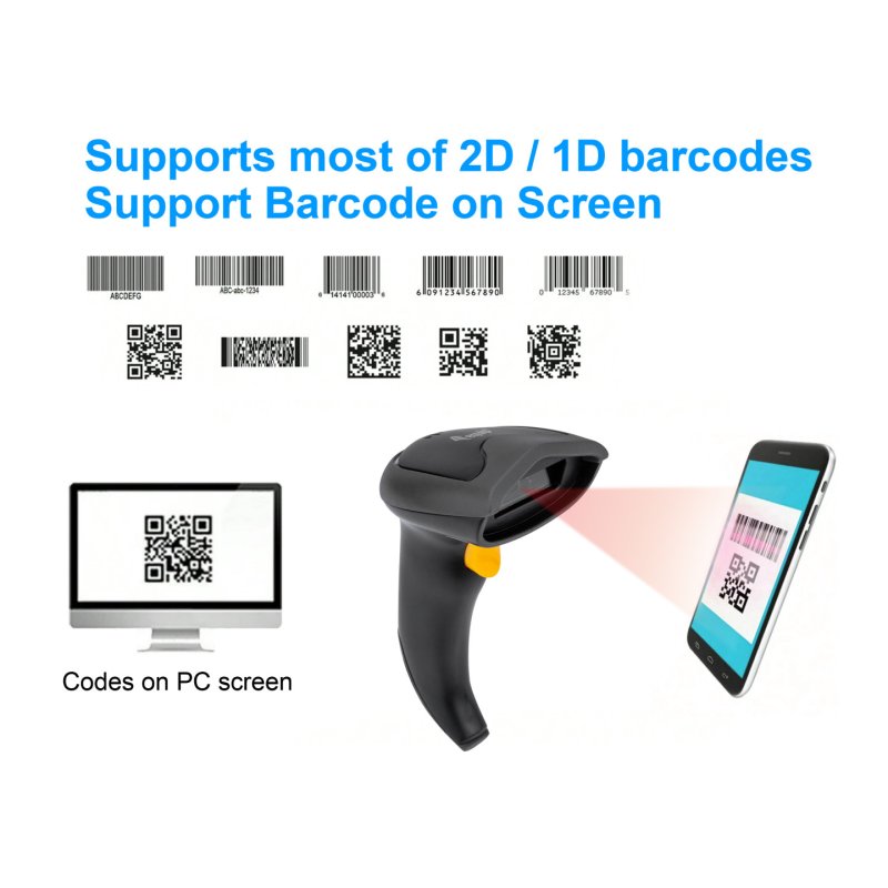 Equip 351029 lecteur de code barres Lecteur de code barre portable 1D/2D CMOS Noir