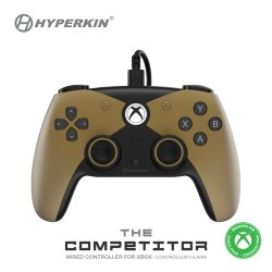 Hyperkin The Competitor Gold, Black USB Gamepad Analogue / Digital Xbox Series X, Xbox Series S, Xbox One, PC