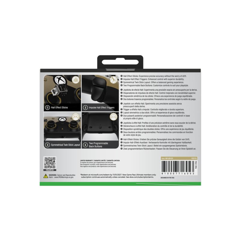 Hyperkin The Competitor Or, Noir USB Manette de jeu Analogique/Numérique Xbox Series X, Xbox Series S, Xbox One, PC
