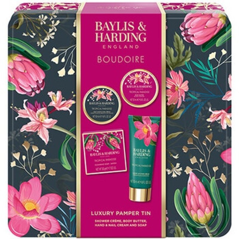 Baylis & Harding Boudoire Tropical Paradise Luxury Pamper Tin Gift Set for Body Care