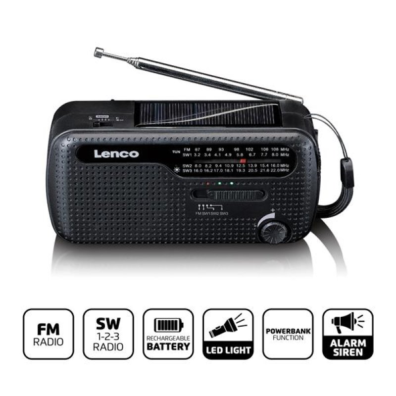 Lenco MCR-113BK Solar schwarz