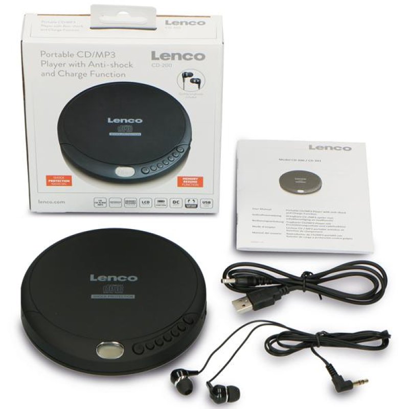 Lenco CD-200BK                        bk  Port. CD-Player