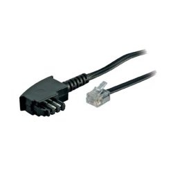 S/CONN maximum connectivity TAE-F/RJ-11, 3 m Transparent, Black