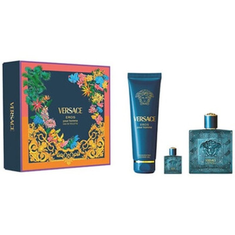 Versace Eros Gift Set Eau de Toilette 100ml, Shower Gel 150ml, Mini Eau de Toilette 5ml