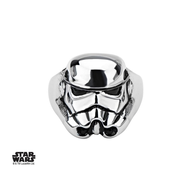 STAR WARS - Men's Stainless Steel 3D Stormtrooper Ring - Size 10
