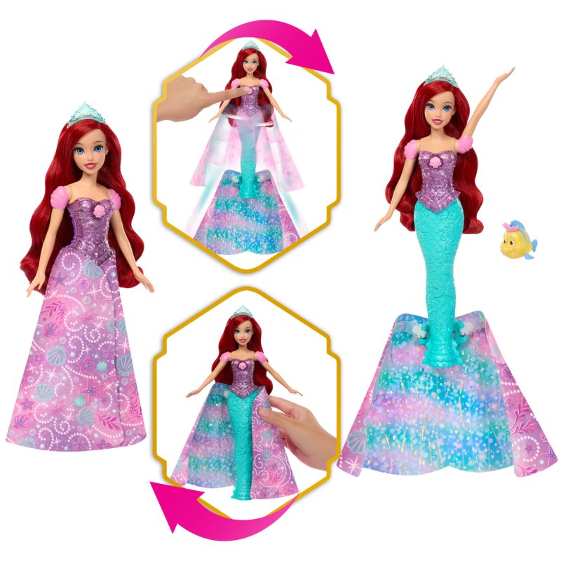Disney Princess Princesses Disney-Ariel Transformable-Poupée avec figurine Polochon