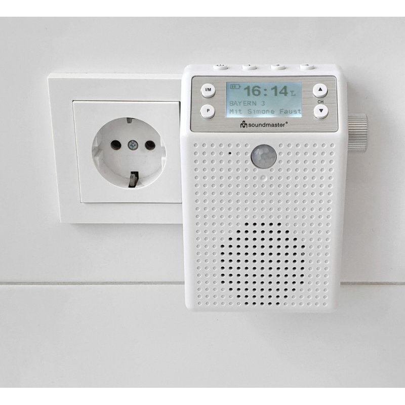 soundmaster DAB60WE Socket Radio DAB , FM Bluetooth, USB Hands-free Function, Incl. Microphone, Spla