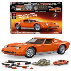 Mattel Brick Shop Hot Wheels ’71 Lamborghini Miura P400 SV Building Toy Kit (1523 Pieces), for Collectors
