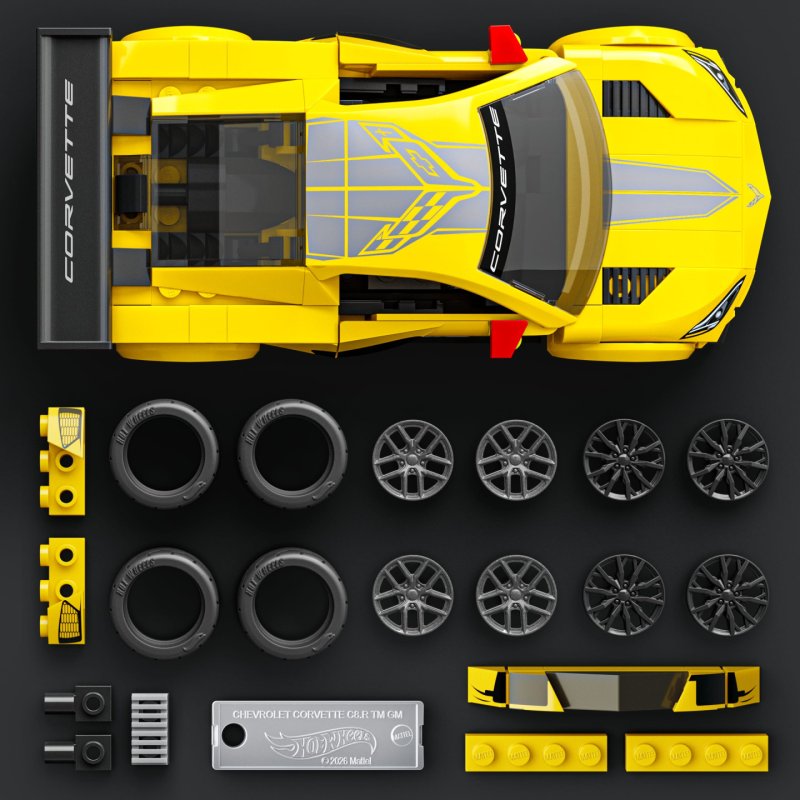 Mattel Hot Wheels-Coffret de Construction Corvette C8.R de 2020