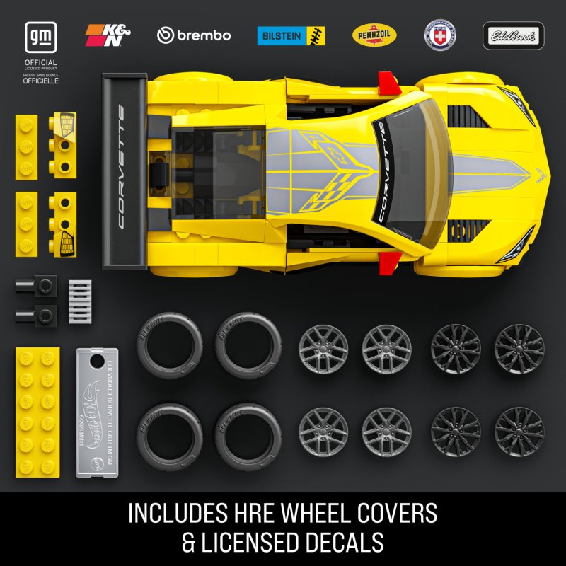 Mattel Hot Wheels-Coffret de Construction Corvette C8.R de 2020