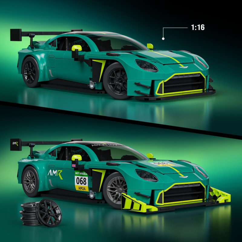 Mattel Brick Shop Hot Wheels-Coffret de Construction Aston Martin Vantage GT3
